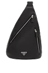 Prada Leather Cross Shoulder Bag Black - brand logo. 100% genuine leather. Dimensions: 47.5 x 26.5 x 10 cm. Strap length: adjustable nylon webbing shoulder strap. Maximum length 85 cm - minimum length 48 cm. two external zipped pockets, internal zipped pocket. Fastener: zipper. Country of manufacture: Italy. Care: specialized cleaning - photo 1