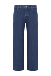 Gucci Straight cut denim trousers for women, blue - Gucci Rosso Ancora naplak leather label. 100% cotton. button, zipper. 5 classic pockets. Country of manufacture: Italy. Care: specialized cleaning - photo 1