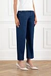 Gucci Straight cut denim trousers for women, blue - Gucci Rosso Ancora naplak leather label. 100% cotton. button, zipper. 5 classic pockets. Country of manufacture: Italy. Care: specialized cleaning - photo 3