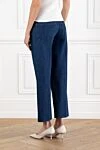 Straight cut denim trousers for women, blue Gucci - Gucci Rosso Ancora naplak leather label. 100% cotton. button, zipper. 5 classic pockets. Country of manufacture: Italy. Care: specialized cleaning - photo 4
