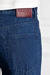 Gucci Straight cut denim trousers for women, blue - Gucci Rosso Ancora naplak leather label. 100% cotton. button, zipper. 5 classic pockets. Country of manufacture: Italy. Care: specialized cleaning - photo 5