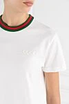 Gucci Белая футболка из джерси с Web женская - полоса Web. 100% хлопок. Страна производитель: Италия. Уход: специализированная чистка - фото 5