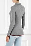 Grey long sleeve polo shirt in extra fine cashmere and ribbed silk Gucci - WEB stripe, rib. . 70% cashmere, 30% silk. Fastener: buttons. Country of manufacture: Italy. Care: specialized cleaning - photo 4