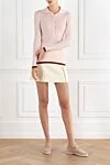 Розовое поло с длинным рукавом из экстратонкого кашемира и шелка в рубчик Gucci - полоса WEB, рубчик . 70% кашемир, 30% шелк. пуговицы. Страна производитель: Италия. Уход: специализированная чистка - фото 2