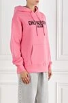 Valentino Chez Pink Women's Cotton Hoodie - Additional: hood. 100% cotton. Pocket: large front pocket. Country of manufacture: Italy. Care: specialized cleaning - photo 3