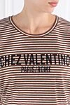 Valentino Chez Print T-Shirt in Brown Stripes - striped pattern, print. 100% cotton. Country of manufacture: Italy. Care: specialized cleaning - photo 5