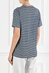 Chez Blue Striped Print T-Shirt Valentino - striped pattern, print. 100% cotton. Country of manufacture: Italy. Care: specialized cleaning - photo 4
