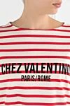 Valentino Chez Print Red Striped Jumper - striped pattern, print. 100% cotton. Country of manufacture: Italy. Care: specialized cleaning - photo 5
