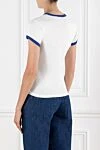 Chez Print T-Shirt White with Contrast Trim Valentino - print, contrast edging. 100% cotton. Country of manufacture: Italy. Care: specialized cleaning - photo 4