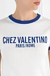 Valentino Chez Print T-Shirt White with Contrast Trim - print, contrast edging. 100% cotton. Country of manufacture: Italy. Care: specialized cleaning - photo 5