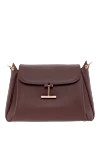 Tom Ford Tara medium bag made of genuine grained leather brown - hanging T-shaped branded fittings. 100% genuine leather. Dimensions: 36.5 X 25 X 12 CM. Belt length: shoulder strap 51 cm. external flat pocket. magnetic clasp. Country of manufacture: Italy. Care: specialized cleaning - photo 1