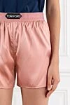 Tom Ford Pink Silk Satin Boxer Shorts with Logo - brand logo. 94% silk, 6% elastane. Pocket: two side pockets. Country of manufacture: Italy. Care: specialized cleaning - photo 5