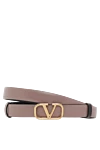Valentino Двосторонній ремінь бежевий Vlogo Signature з телячої шкіри - пряжка VLogo Signature. 100% натуральна шкіра. пряжка. Країна виробник: Італія. Догляд: спеціалізоване чищення - фото 1