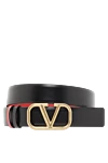 Valentino Двусторонний черный ремень Vlogo Signature из глянцевой телячьей кожи - пряжка VLogo Signature. 100% натуральная кожа. пряжка. Страна производитель: Италия. Уход: специализированная чистка - фото 1