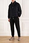 Men's warm wool and cashmere vest in blue Enrico Mandelli - 93% wool, 7% cashmere. two side pockets. Fastener: zipper. Country of manufacture: Italy. Care: specialized cleaning - photo 2