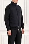 Enrico Mandelli Men's warm wool and cashmere vest in blue - 93% wool, 7% cashmere. two side pockets. Fastener: zipper. Country of manufacture: Italy. Care: specialized cleaning - photo 3