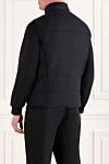 Men's warm wool and cashmere vest in blue Enrico Mandelli - 93% wool, 7% cashmere. two side pockets. Fastener: zipper. Country of manufacture: Italy. Care: specialized cleaning - photo 4