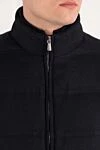 Enrico Mandelli Men's warm wool and cashmere vest in blue - 93% wool, 7% cashmere. two side pockets. Fastener: zipper. Country of manufacture: Italy. Care: specialized cleaning - photo 5