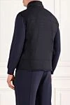 Men's warm wool and cashmere vest in dark blue Enrico Mandelli - 93% wool, 7% cashmere. two side pockets. Fastener: zipper. Country of manufacture: Italy. Care: specialized cleaning - photo 4