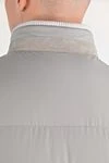 Enrico Mandelli Men's gray down vest with zipper - cashmere, polyester. two side pockets. Fastener: zipper. Country of manufacture: Italy. Care: specialized cleaning - photo 5