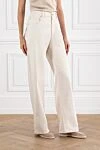Brunello Cucinelli White Cotton Jeans With Monil Chain Women - 99% cotton, 2% elastane. zipper, buttons. five pockets. Country of manufacture: Italy. Care: specialized cleaning - photo 3