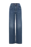 Brunello Cucinelli Women's blue jeans with distressed effect - 100% cotton. zipper, buttons. five pockets. Country of manufacture: Italy. Care: specialized cleaning - photo 1
