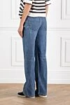Women's blue jeans with distressed effect Brunello Cucinelli - 100% cotton. zipper, buttons. five pockets. Country of manufacture: Italy. Care: specialized cleaning - photo 4