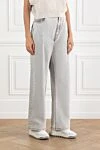 Brunello Cucinelli Light Gray Stone-Washed Jeans for Women - 100% cotton. zipper, buttons. five pockets. Country of manufacture: Italy. Care: specialized cleaning - photo 3