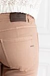 Brunello Cucinelli Джинсы бежевые из хлопка с логотипом женские - 96% хлопок, 4% эластан. молния, пуговицы. пять карманов. Страна производитель: Италия. Уход: специализированная чистка - фото 5