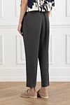 Brown women's trousers with elastic waistband and tucks Brunello Cucinelli - 73% viscose, 27% linen. zipper. two side pockets, two back pockets. Country of manufacture: Italy. Care: specialized cleaning - photo 4