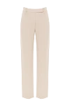 Brunello Cucinelli Beige Women's Trousers with Monil Chain - Monil chain. 81% viscose, 19% linen. Fastener: zipper. two side pockets, two back pockets. Country of manufacture: Italy. Care: specialized cleaning - photo 1