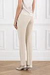 Beige Women's Trousers with Monil Chain Brunello Cucinelli - Monil chain. 81% viscose, 19% linen. Fastener: zipper. two side pockets, two back pockets. Country of manufacture: Italy. Care: specialized cleaning - photo 4