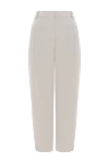 Brunello Cucinelli Loose trousers in viscose-linen twill with Monil chain - Monil chain, tucks. 73% viscose, 27% linen. Fastener: zipper. two side pockets, two back pockets. Country of manufacture: Italy. Care: specialized cleaning - photo 1