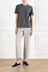 Loose trousers in viscose-linen twill with Monil chain Brunello Cucinelli - Monil chain, tucks. 73% viscose, 27% linen. Fastener: zipper. two side pockets, two back pockets. Country of manufacture: Italy. Care: specialized cleaning - photo 2