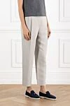 Brunello Cucinelli Loose trousers in viscose-linen twill with Monil chain - Monil chain, tucks. 73% viscose, 27% linen. Fastener: zipper. two side pockets, two back pockets. Country of manufacture: Italy. Care: specialized cleaning - photo 3