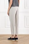 Loose trousers in viscose-linen twill with Monil chain Brunello Cucinelli - Monil chain, tucks. 73% viscose, 27% linen. Fastener: zipper. two side pockets, two back pockets. Country of manufacture: Italy. Care: specialized cleaning - photo 4