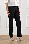 Brunello Cucinelli Black Skinny Pants With Monil Chain Women's - Monil chain, tucks. 75% wool, 23% polyamide, 1% elastane. Fastener: zipper. two side pockets, two back pockets. Country of manufacture: Italy. Care: specialized cleaning - photo 3