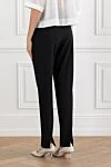 Black Skinny Pants With Monil Chain Women's Brunello Cucinelli - Monil chain, tucks. 75% wool, 23% polyamide, 1% elastane. Fastener: zipper. two side pockets, two back pockets. Country of manufacture: Italy. Care: specialized cleaning - photo 4