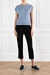 Black women's trousers with elastic waistband Brunello Cucinelli - 52% acetate, 48% silk. two side, two back pockets. Country of manufacture: Italy. Care: specialized cleaning - photo 2