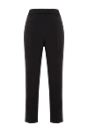 Brunello Cucinelli Black women's trousers with elastic waistband - 52% acetate, 48% silk. two side, two back pockets. Country of manufacture: Italy. Care: specialized cleaning - photo 5