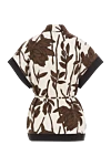 Women's Brown Poplin Print Blouse Brunello Cucinelli - leaf print. Material: 100% cotton. Fastener: belt. Country of manufacture: Italy. Care: specialized cleaning - photo 6