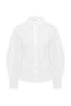 Brunello Cucinelli White fitted women's shirt with wide sleeves - 72% cotton, 23% polyamide, 5% elastane. buttons. Country of manufacture: Italy. Care: specialized cleaning - photo 1