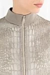 Brunello Cucinelli Silk Bomber Vest with Paillette Crocodile Embroidery - crocodile embroidery. 100% silk. Fastener: zipper. two side pockets. Country of manufacture: Italy. Care: specialized cleaning - photo 5
