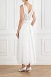 White V-neck dress with belt Brunello Cucinelli - 75% cotton, 25% polyamide. Fastener: belt. Country of manufacture: Italy. Care: specialized cleaning - photo 4