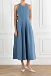 Blue cotton sleeveless dress Brunello Cucinelli - 100% cotton. Fastener: zipper. Country of manufacture: Italy. Care: specialized cleaning - photo 2
