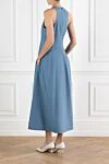 Blue cotton sleeveless dress Brunello Cucinelli - 100% cotton. Fastener: zipper. Country of manufacture: Italy. Care: specialized cleaning - photo 4