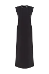 Brunello Cucinelli Black Women's Sleeveless Dress With Collar Trim - Decoration: collar piping. 65% cotton, 29% polyester, 6% elastane. Fastener: zipper. Country of manufacture: Italy. Care: specialized cleaning - photo 1