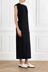 Brunello Cucinelli Black Women's Sleeveless Dress With Collar Trim - Decoration: collar piping. 65% cotton, 29% polyester, 6% elastane. Fastener: zipper. Country of manufacture: Italy. Care: specialized cleaning - photo 3