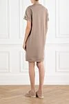 Knitted T-shirt dress brown with trim Brunello Cucinelli - 98% cotton, 2% elastane. Country of manufacture: Italy. Care: specialized cleaning - photo 4