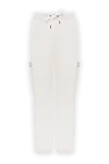 Brunello Cucinelli White cotton trousers with drawstring and pockets on the legs - 98% cotton, 2% elastane. zipper, button. two side pockets, two pockets on the legs. Country of manufacture: Italy. Care: specialized cleaning - photo 1